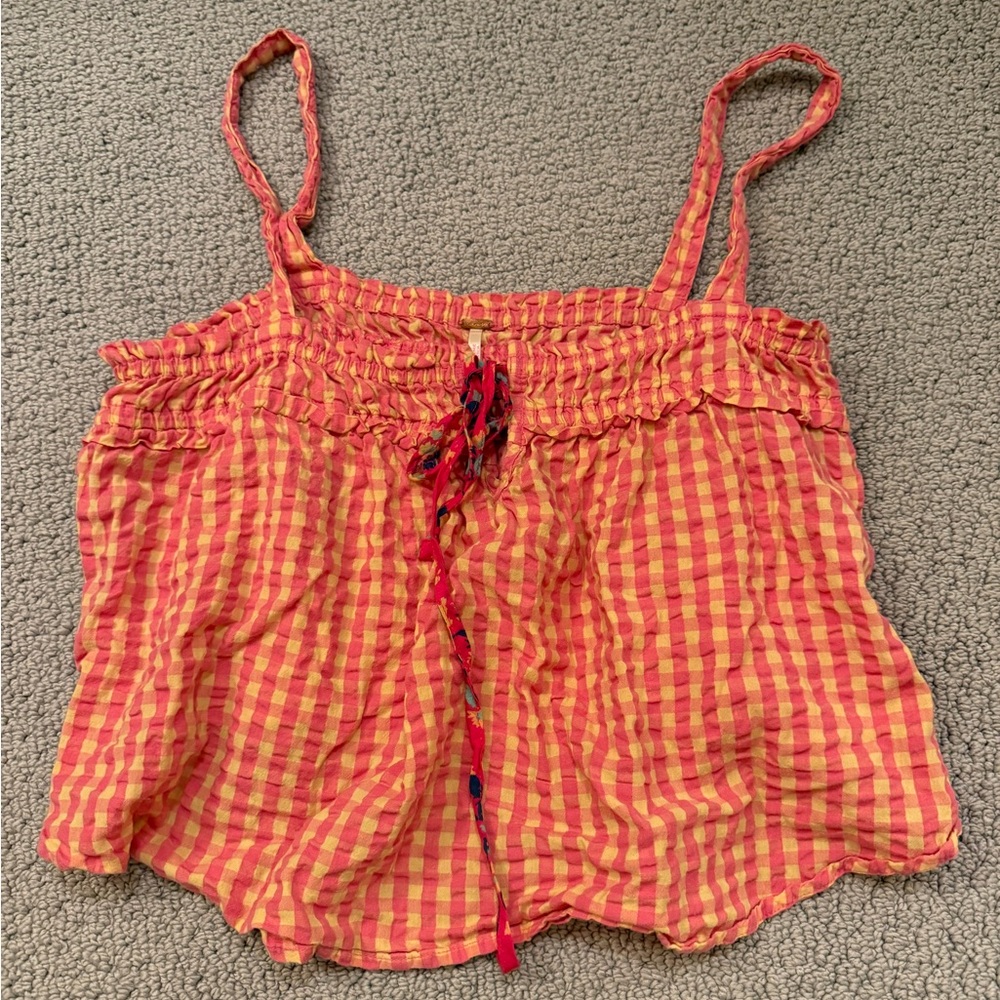 Red and Yellow Gingham Tank Top